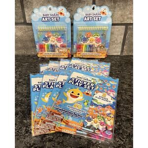 8 Baby Shark Reusable Sticker Playsets & 2 Baby Shark Art Sets